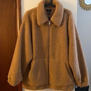 DKNY faux fur teddy bear jacket